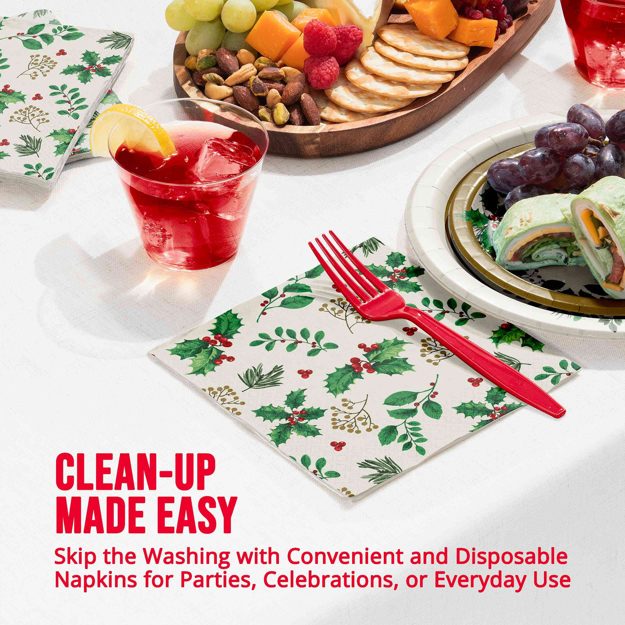 Bulk Holly Haven Luncheon Napkins 6.5" x 6.5" (192 per Case)