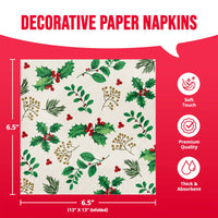 Bulk Holly Haven Luncheon Napkins 6.5