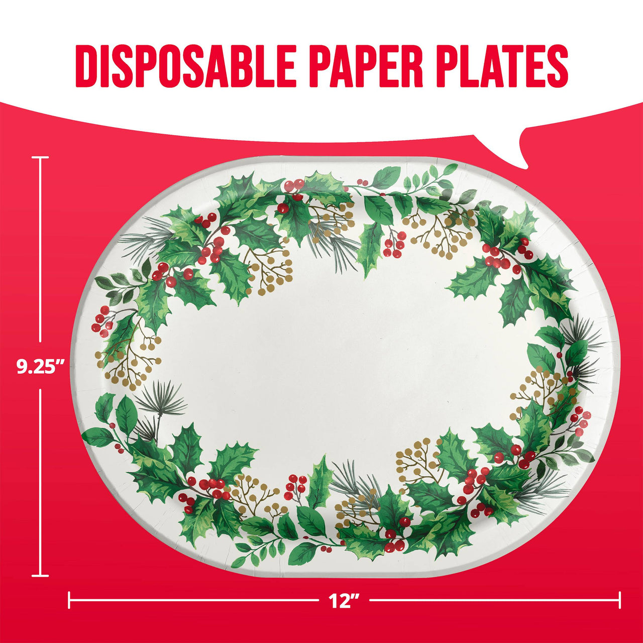 Bulk Holly Haven Oval Platters 12" (96 per Case)