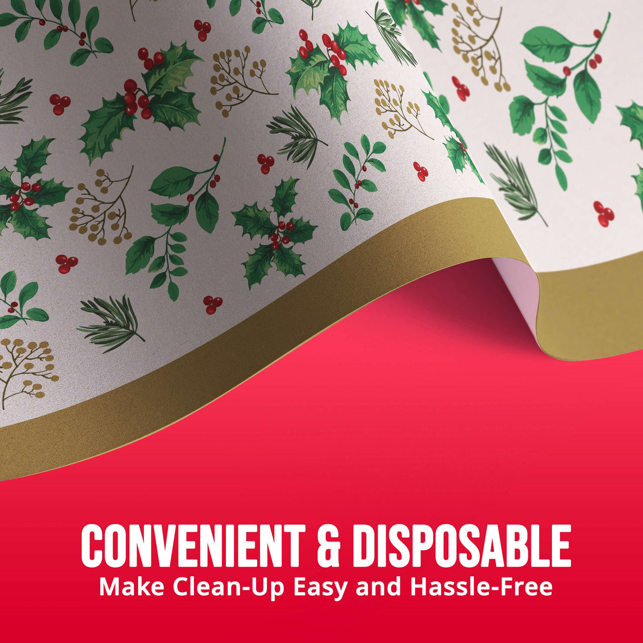 Bulk Holly Haven Plastic Tablecovers 54" x 96" (12 per Case)