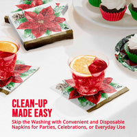 Bulk Christmas Blossom Beverage Napkins 5