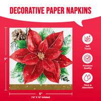 Bulk Christmas Blossom Beverage Napkins 5