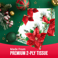 Bulk Christmas Blossom Luncheon Napkins 6.5