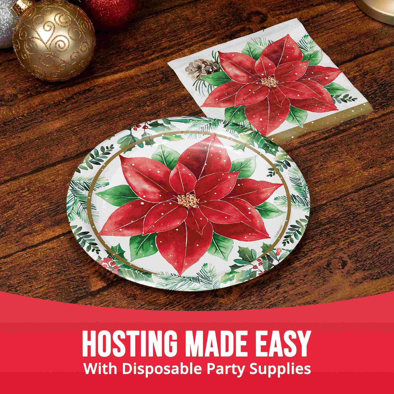 Bulk Christmas Blossom Luncheon Plates 7" (96 per Case)