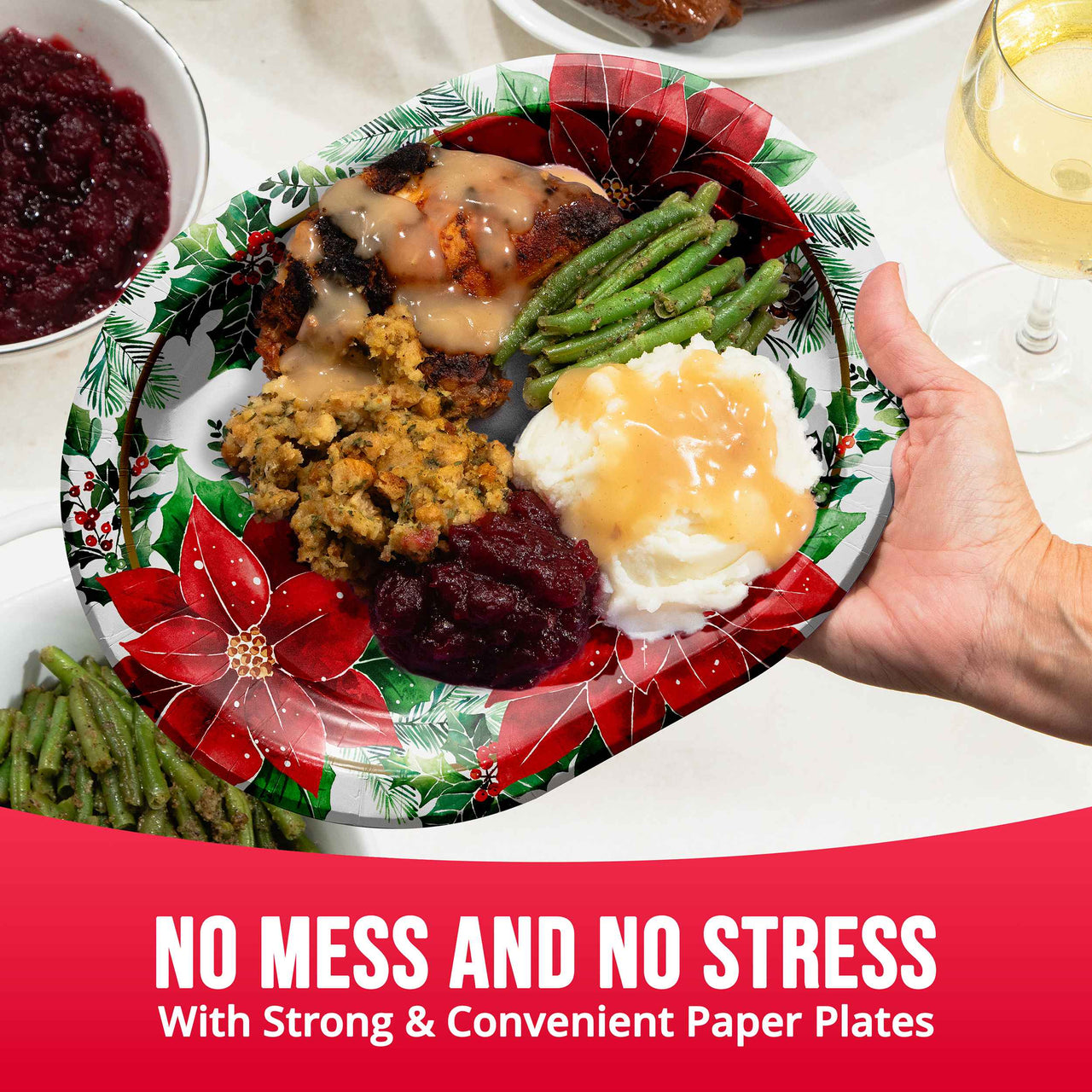 Bulk Christmas Blossom Oval Platters 12" (96 per Case)
