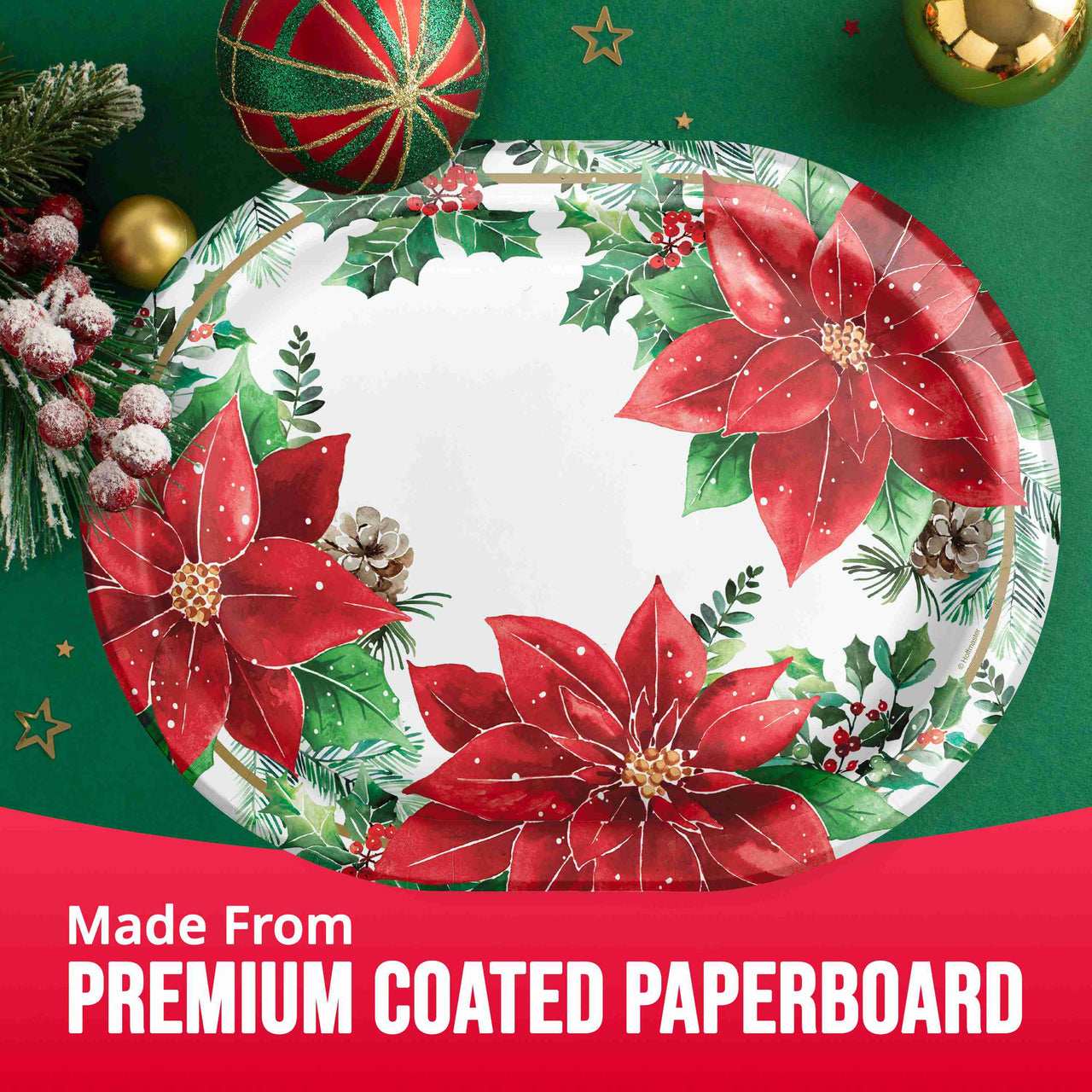 Bulk Christmas Blossom Oval Platters 12" (96 per Case)