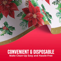 Bulk Christmas Blossom Plastic Tablecovers 54