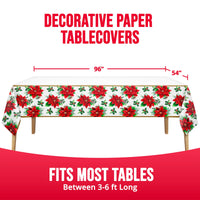 Bulk Christmas Blossom Plastic Tablecovers 54