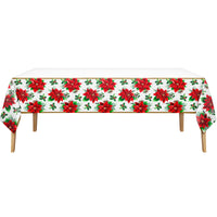 Bulk Christmas Blossom Plastic Tablecovers 54