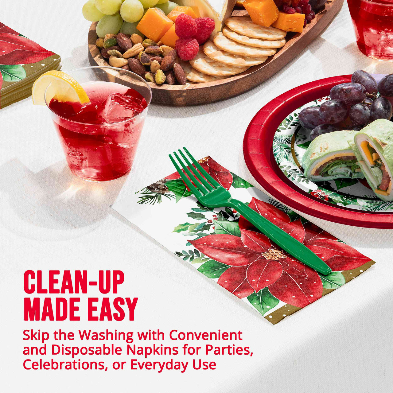 Bulk Christmas Blossom Guest Towels 7.75" x 4.5" (192 per Case)