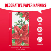 Bulk Christmas Blossom Guest Towels 7.75