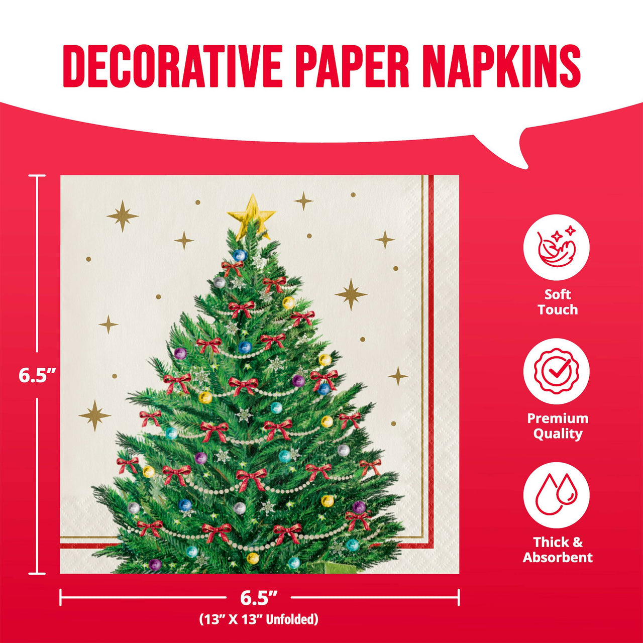 Bulk Sparkling Spruce Luncheon Napkins 6.5" x 6.5" (192 per Case)