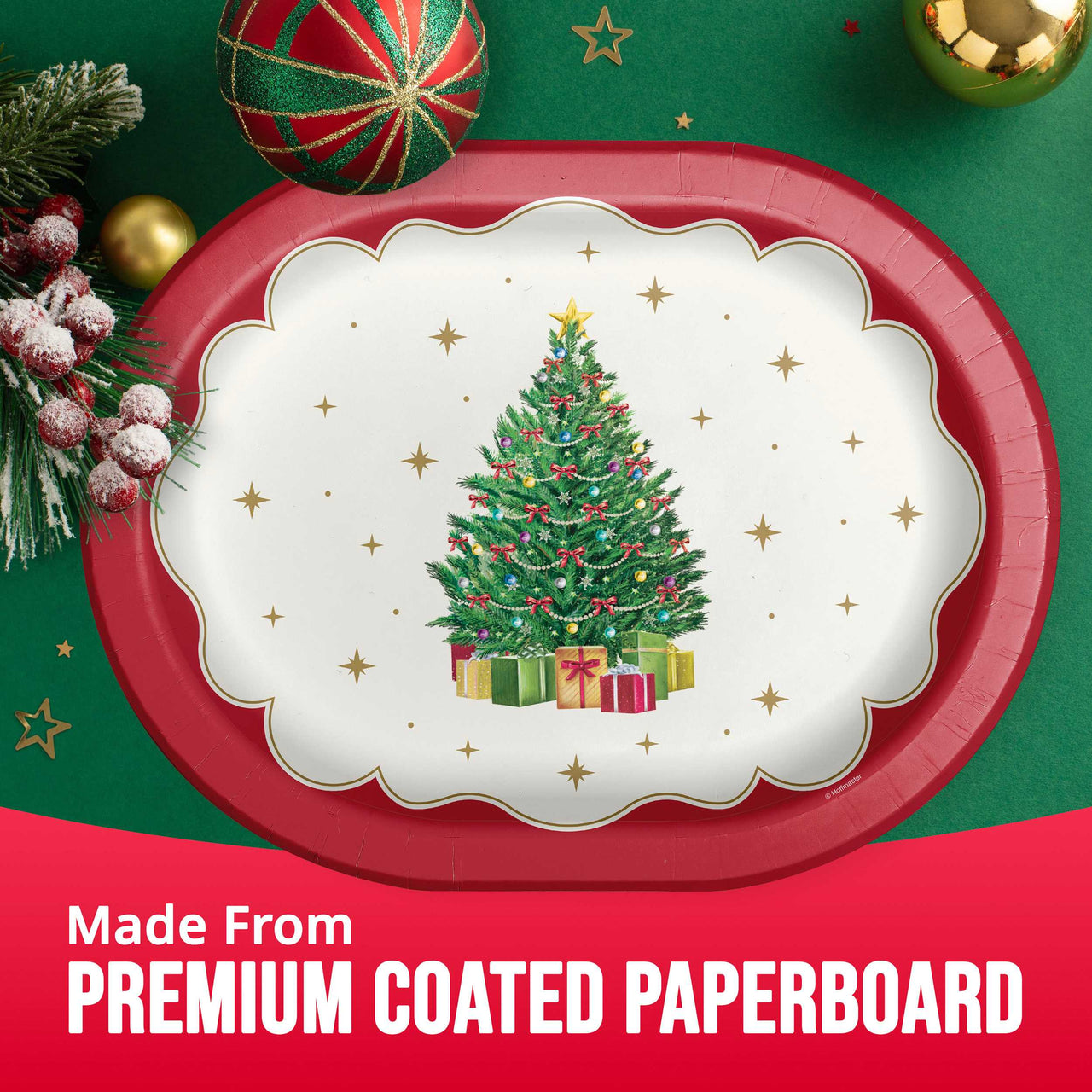 Bulk Sparkling Spruce Oval Platters 12" (96 per Case)