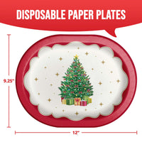 Bulk Sparkling Spruce Oval Platters 12