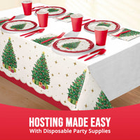 Bulk Sparkling Spruce Plastic Tablecovers 54