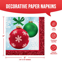 Bulk Holiday Glimmer Beverage Napkins 5