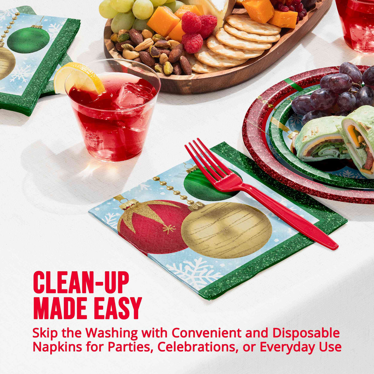 Bulk Holiday Glimmer Luncheon Napkins 6.5" x 6.5" (192 per Case)