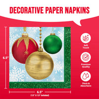 Bulk Holiday Glimmer Luncheon Napkins 6.5