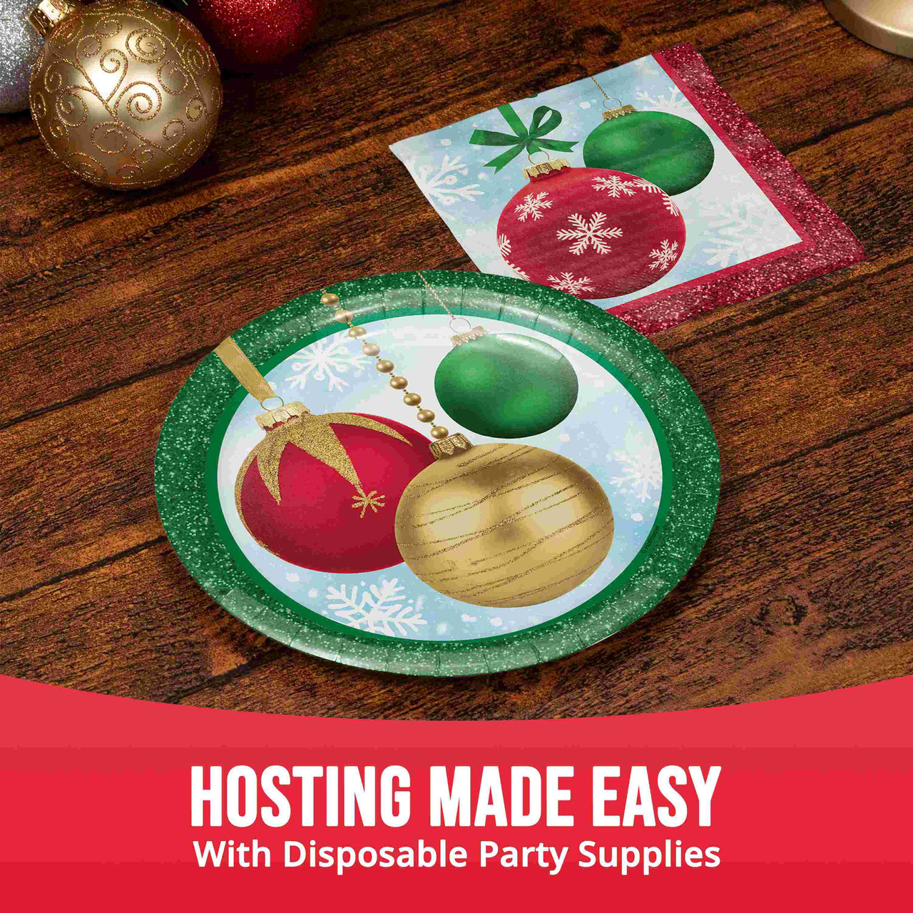 Bulk Holiday Glimmer Luncheon Plates 7" (96 per Case)
