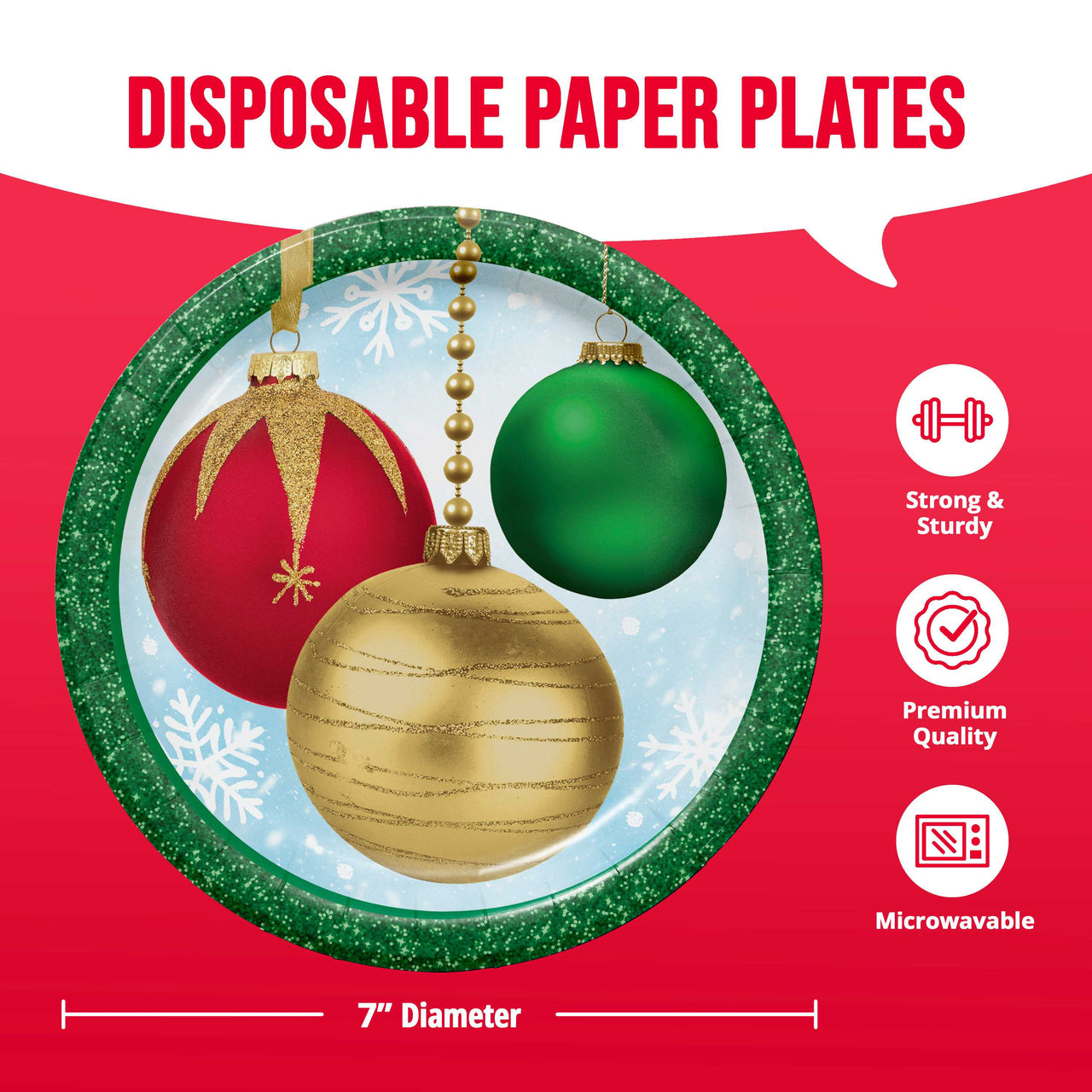 Bulk Holiday Glimmer Luncheon Plates 7" (96 per Case)
