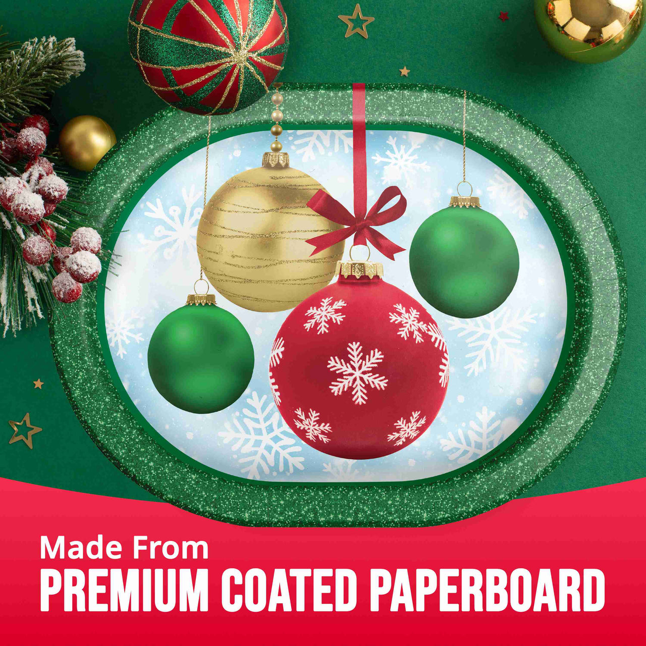 Bulk Holiday Glimmer Oval Platters 12" (96 per Case)