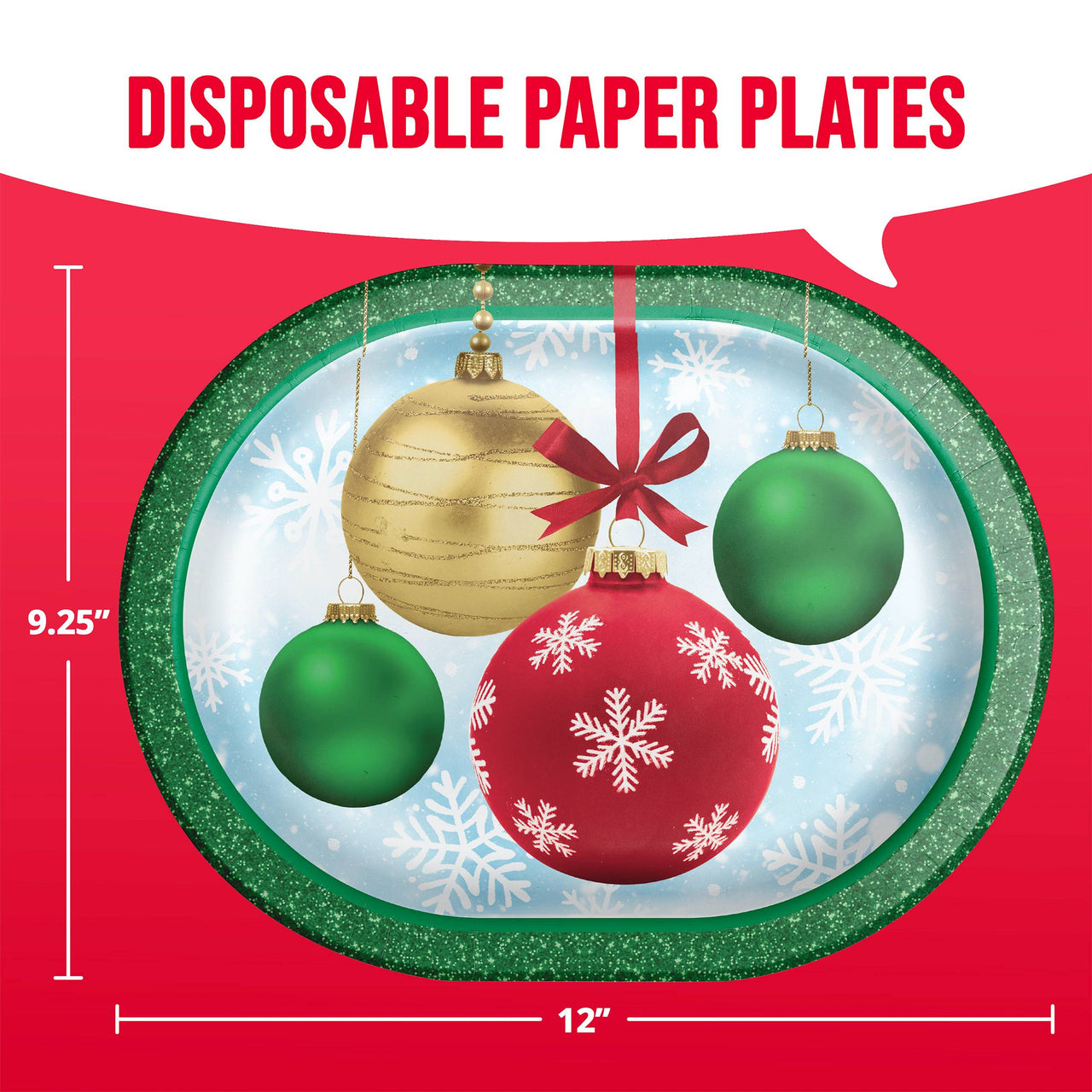 Bulk Holiday Glimmer Oval Platters 12" (96 per Case)