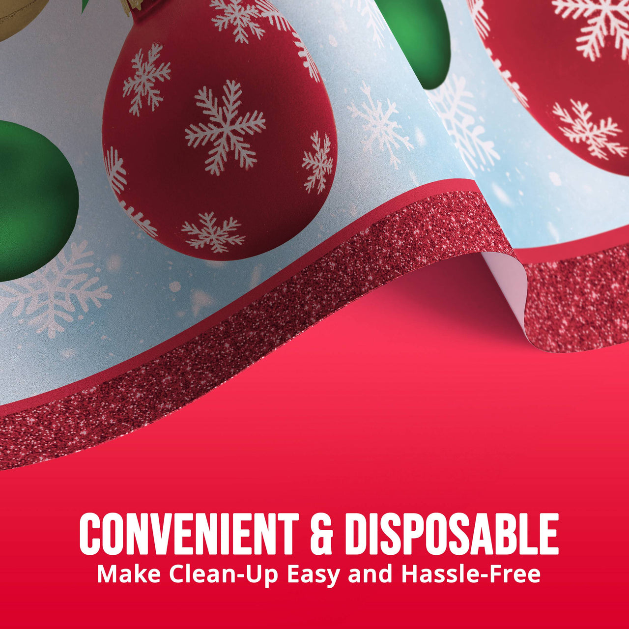 Bulk Holiday Glimmer Plastic Tablecovers 54" x 96" (12 per Case)