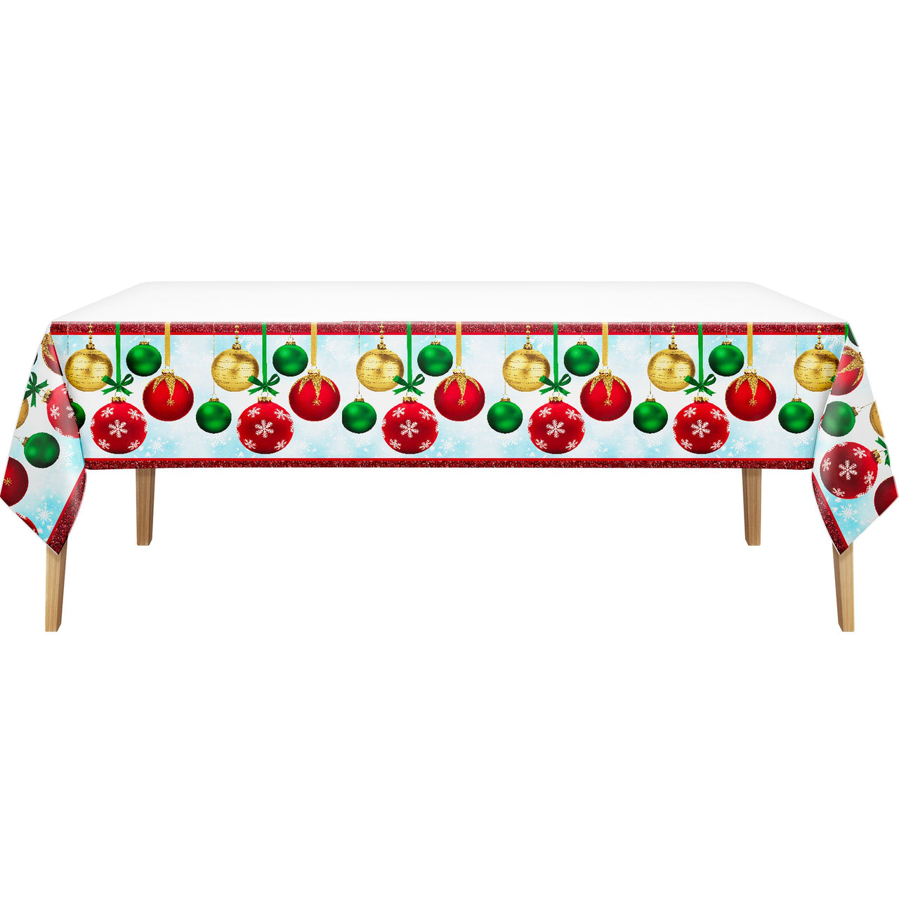 Bulk Holiday Glimmer Plastic Tablecovers 54" x 96" (12 per Case)