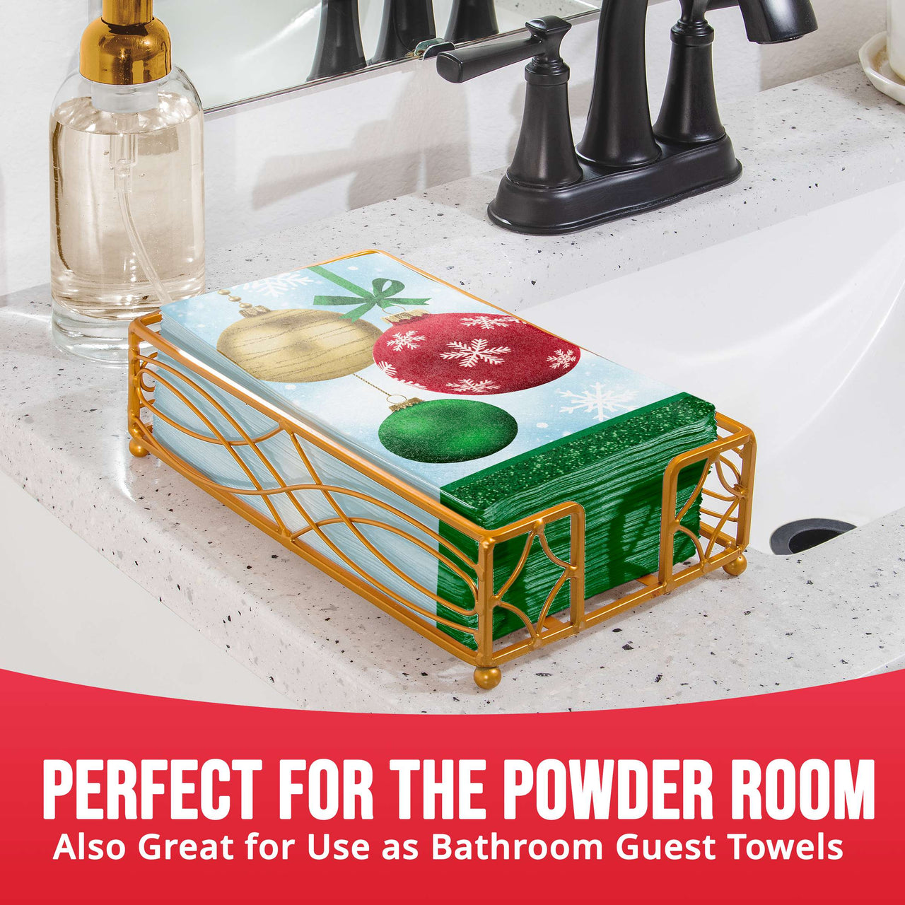 Bulk Holiday Glimmer Guest Towels 7.75" x 4.5" (192 per Case)