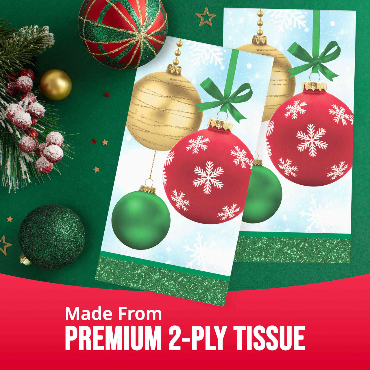 Bulk Holiday Glimmer Guest Towels 7.75" x 4.5" (192 per Case)