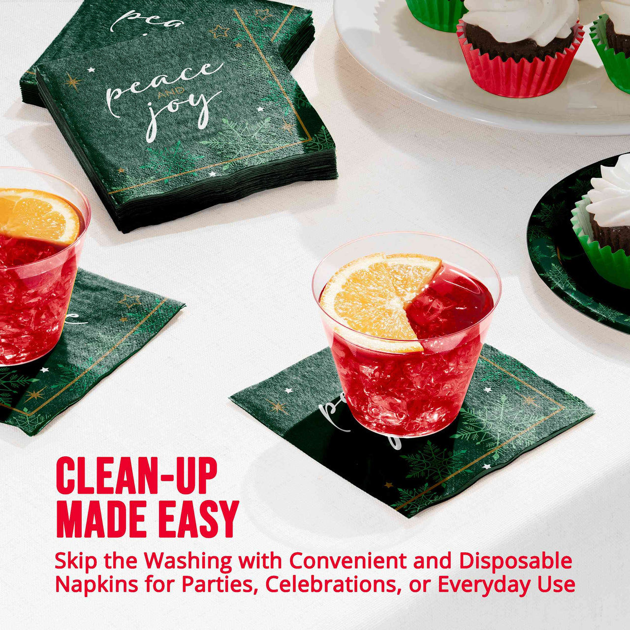 Bulk Winter Woods Beverage Napkins 5" x 5" (192 per Case)