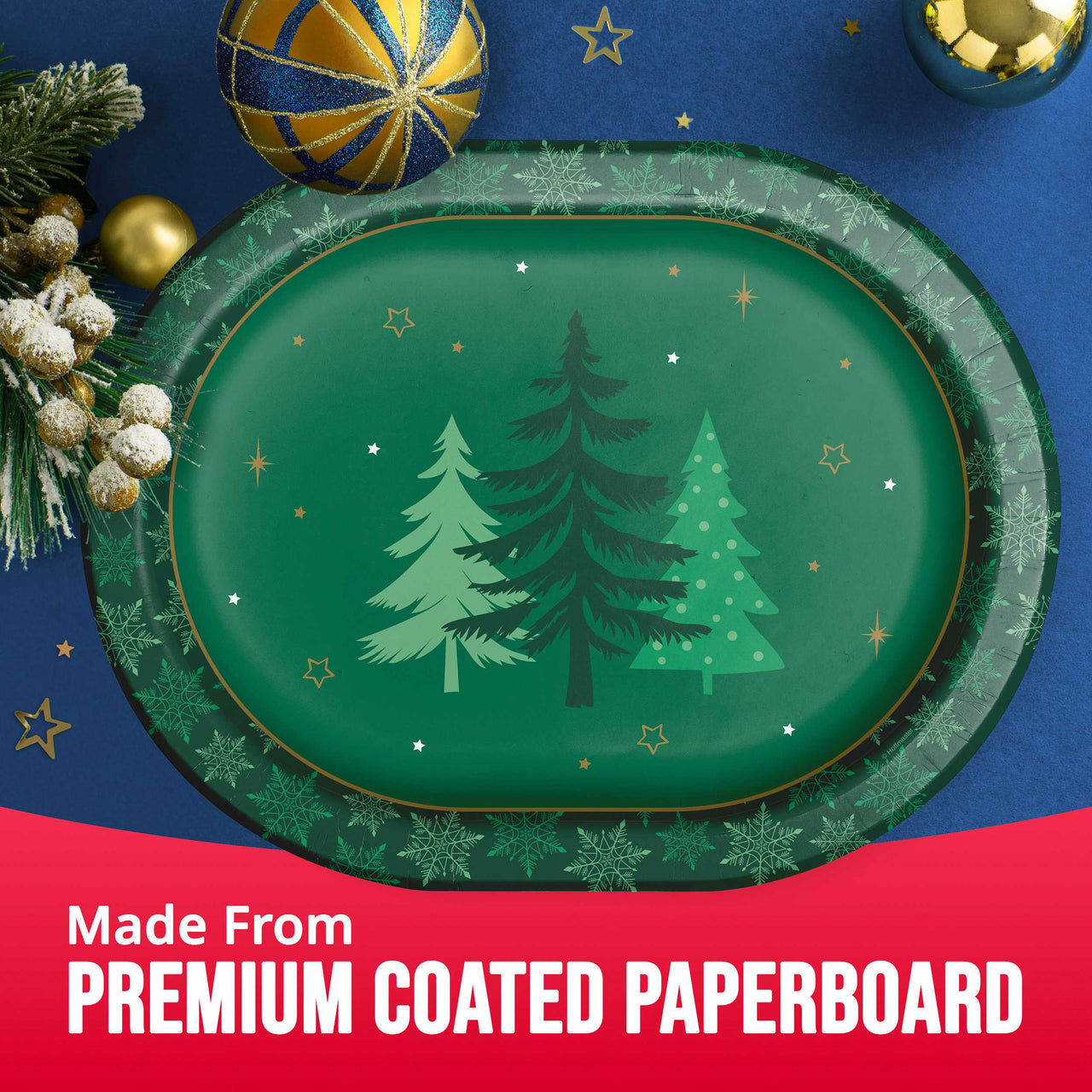 Bulk Winter Woods Oval Platters 12" (96 per Case)
