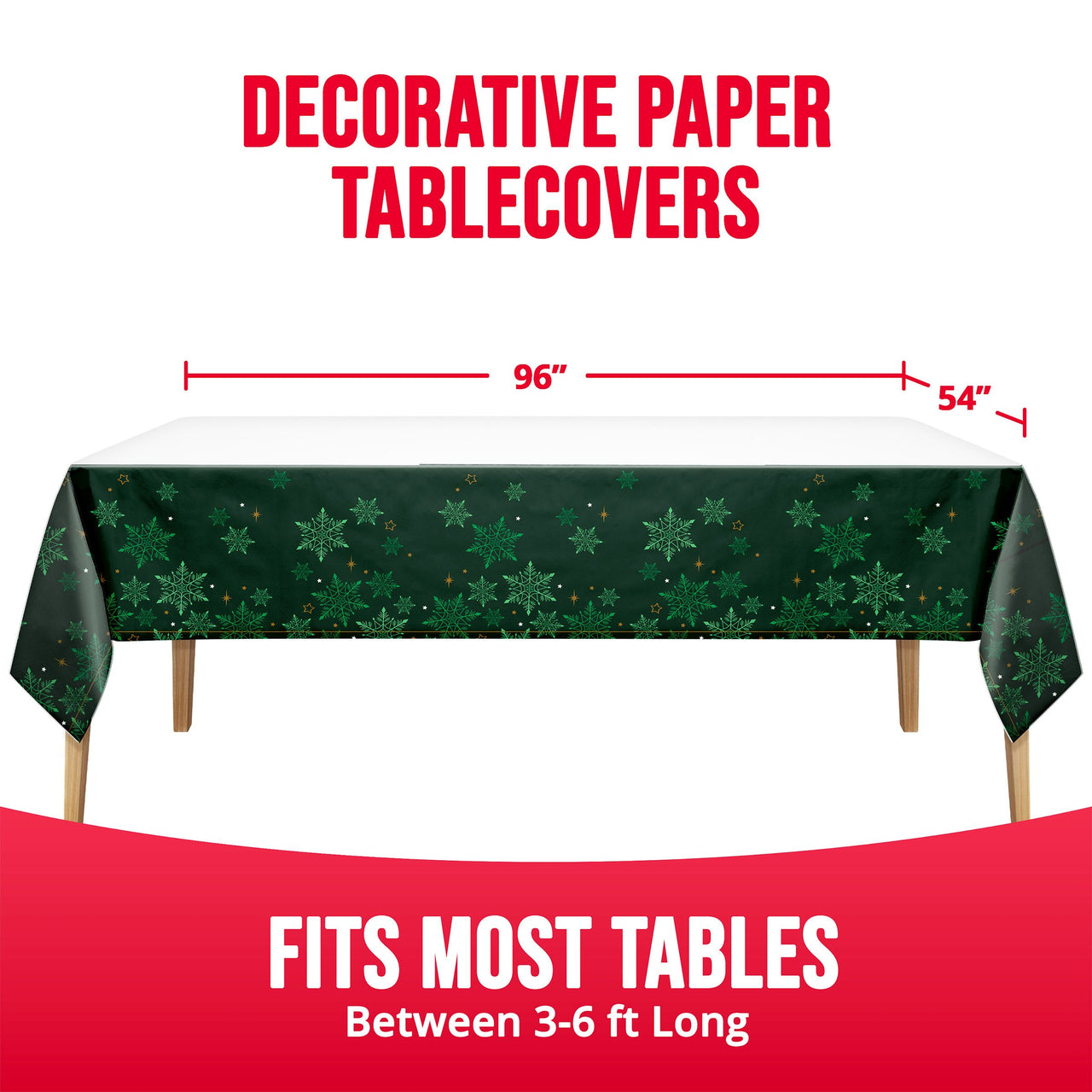Bulk Winter Woods Plastic Tablecovers 54" x 96" (12 per Case)