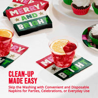 Bulk Holiday Hues Merry And Bright Beverage Napkins 5
