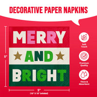 Bulk Holiday Hues Merry And Bright Beverage Napkins 5