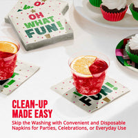 Bulk Holiday Hues Oh What Fun Beverage Napkins 5