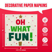 Bulk Holiday Hues Oh What Fun Beverage Napkins 5
