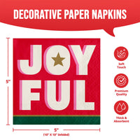 Bulk Holiday Hues Joyful Beverage Napkins 5