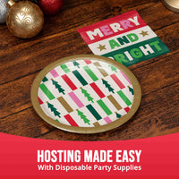Bulk Holiday Hues Trees Luncheon Plates 7