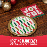 Bulk Holiday Hues Trees Luncheon Plates 7
