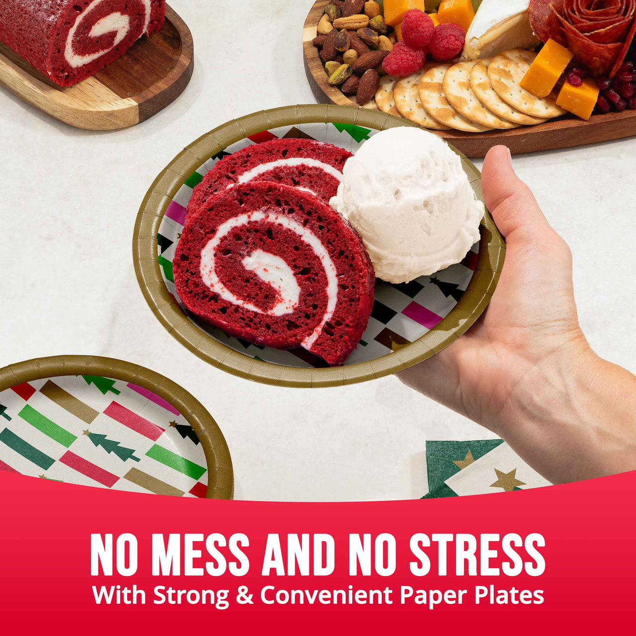 Bulk Holiday Hues Trees Luncheon Plates 7" (96 per Case)