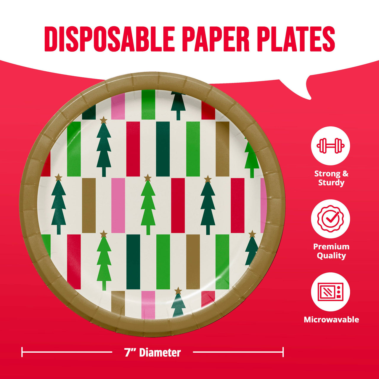 Bulk Holiday Hues Trees Luncheon Plates 7" (96 per Case)