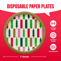 Bulk Holiday Hues Trees Luncheon Plates 7