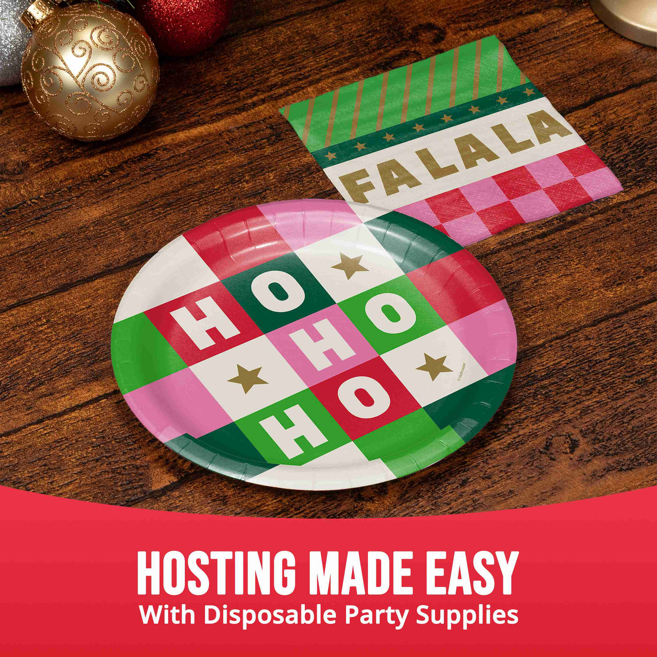 Bulk Holiday Hues Ho Ho Ho Luncheon Plates 7" (96 per Case)