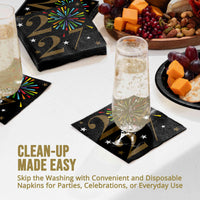 Bulk New Years Radiance 2027 Beverage Napkins 5