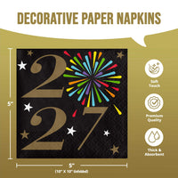 Bulk New Years Radiance 2027 Beverage Napkins 5
