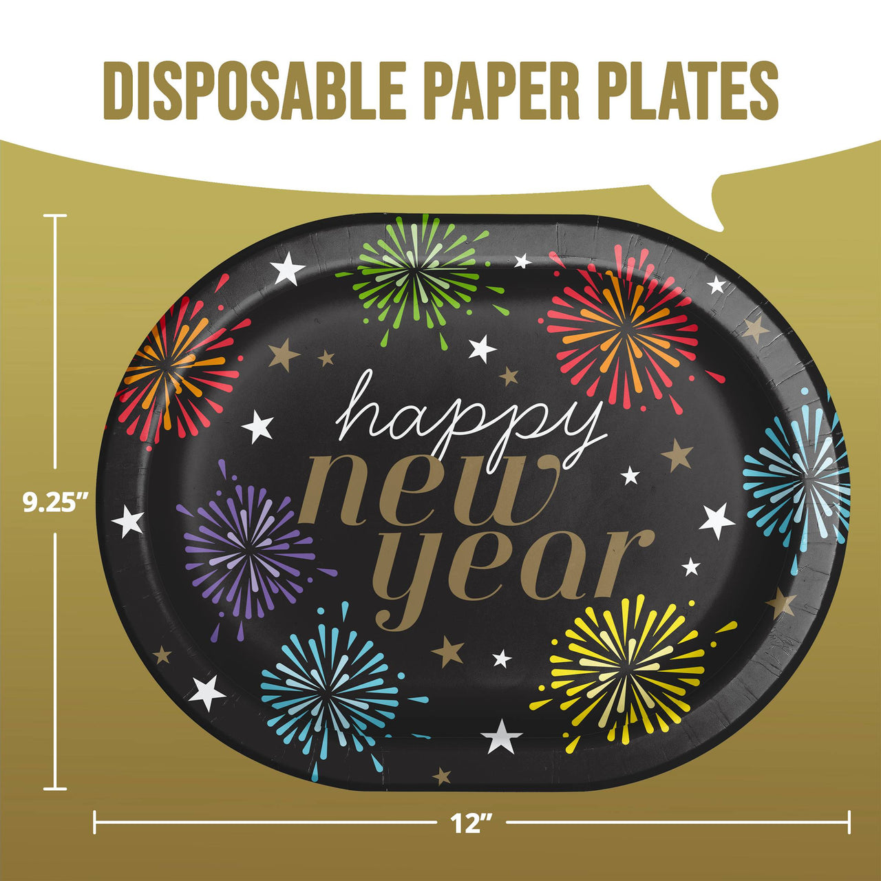 Bulk New Years Radiance Oval Platters 12" (96 per Case)