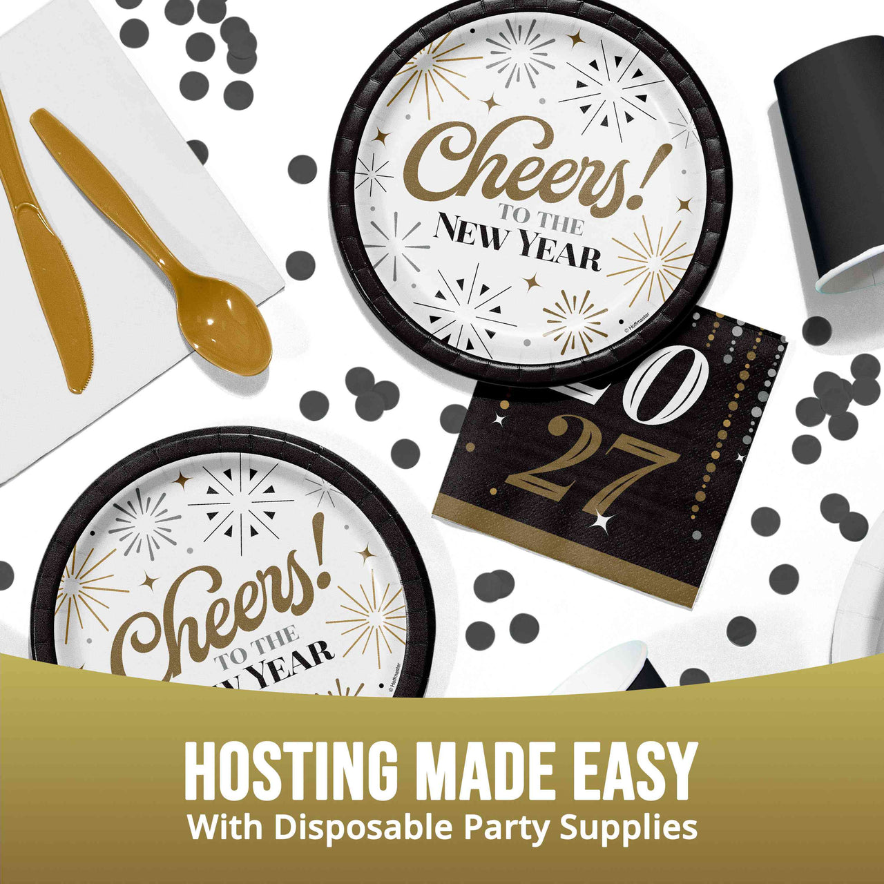 Bulk Dazzling Midnight 2027 Beverage Napkins 5" x 5" (192 per Case)