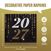 Bulk Dazzling Midnight 2027 Beverage Napkins 5