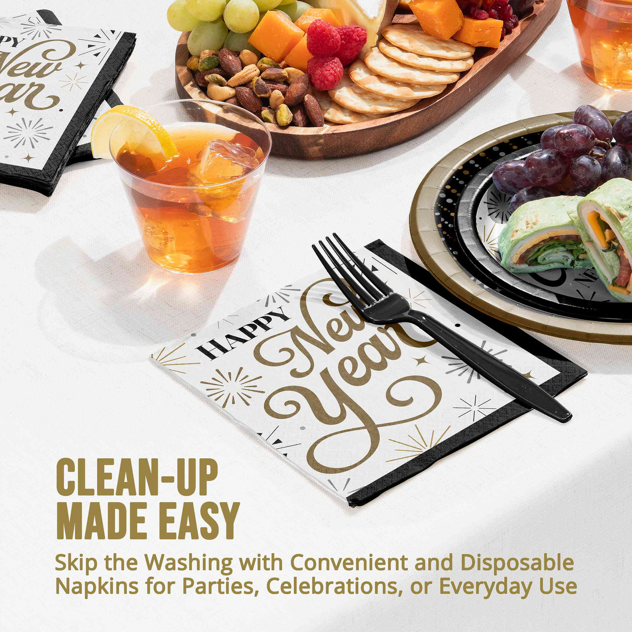 Bulk Dazzling Midnight Luncheon Napkins 6.5" x 6.5" (192 per Case)